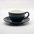 6 Italian Coffee Cup & Saucers In Matt Black 280ml