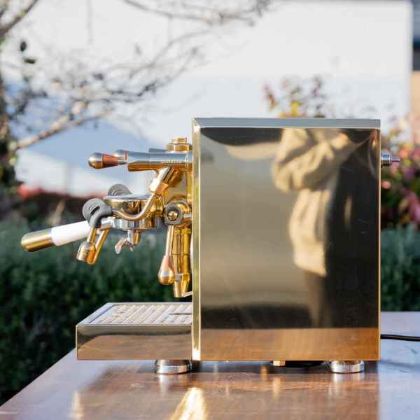 24 Cart Gold Plated Bellezza Francesca Custom Semi Commercial Coffee Machine