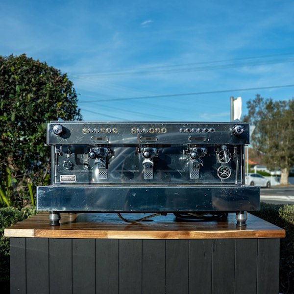 Pre Loved 3 Group Rocket Boxer With Shot Timers Coffee Machine