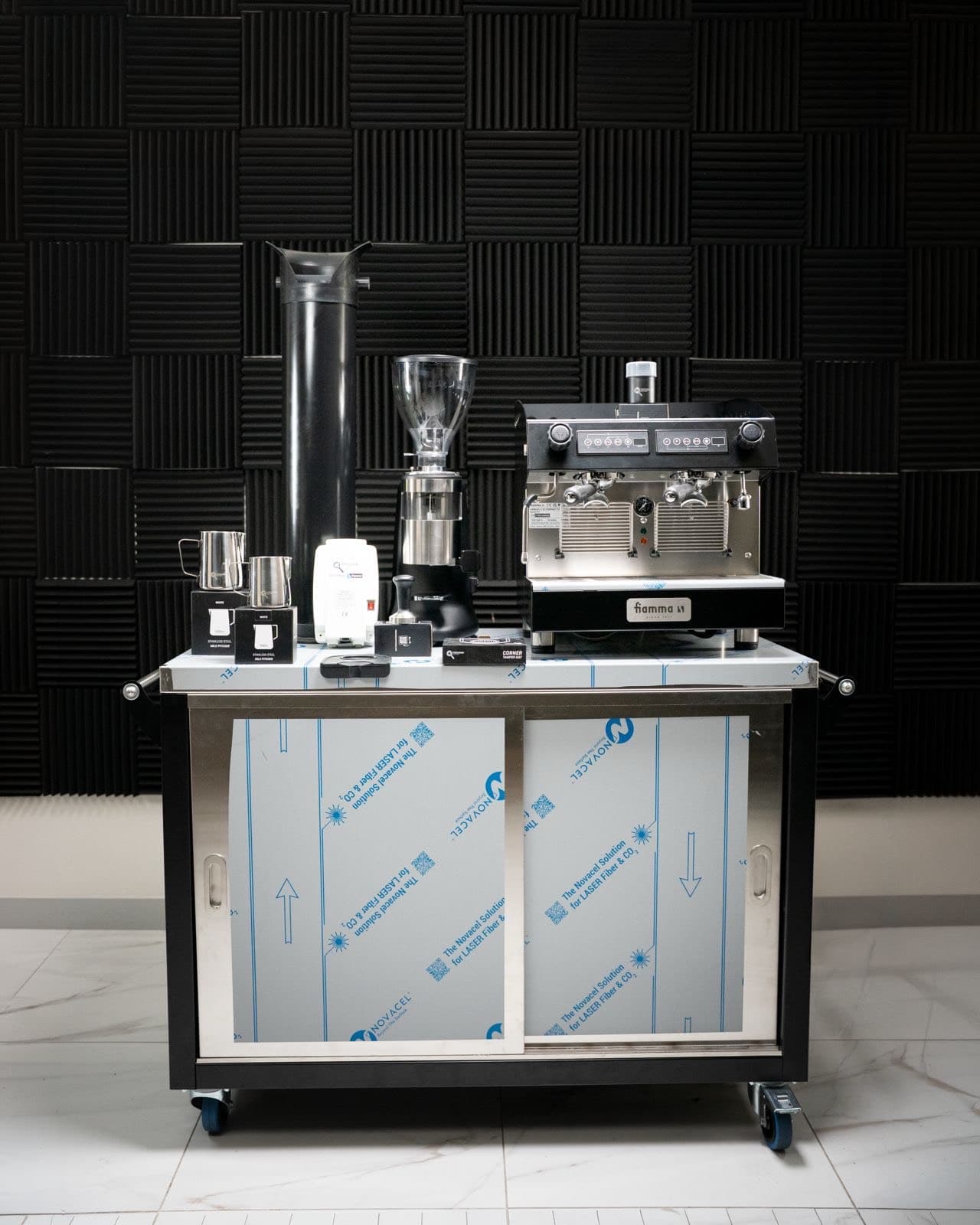 Brand New Premium FIAMMA Black Commercial Coffee Cart Package