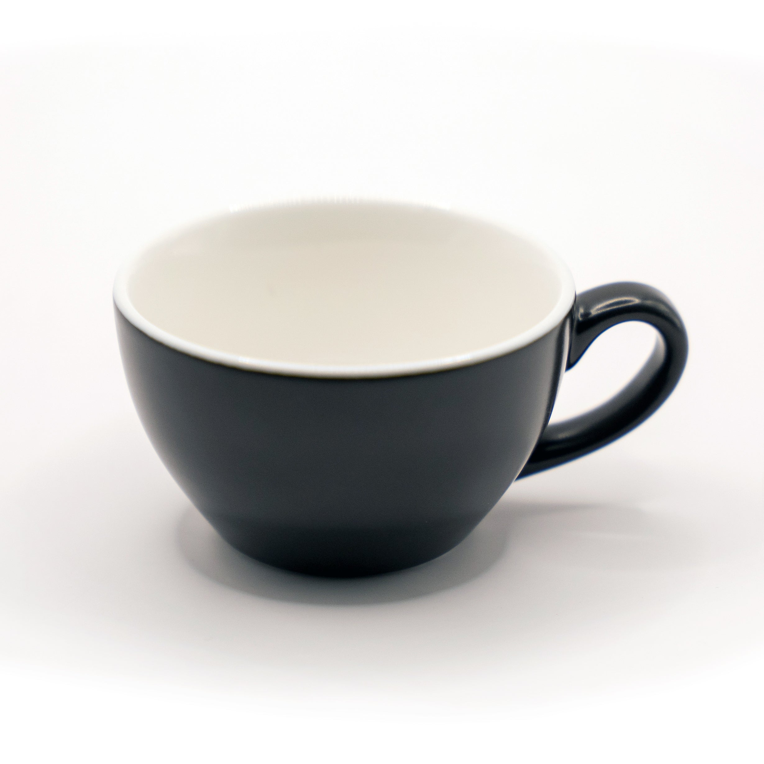 6 Italian Coffee Cup & Saucers In Matt Black 280ml