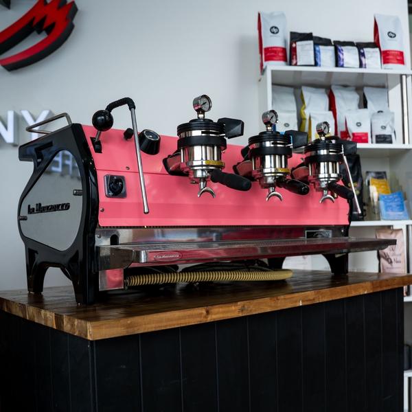 La Marzocco Strada MP 3 Group Espresso Machine Custom Apricot Pink