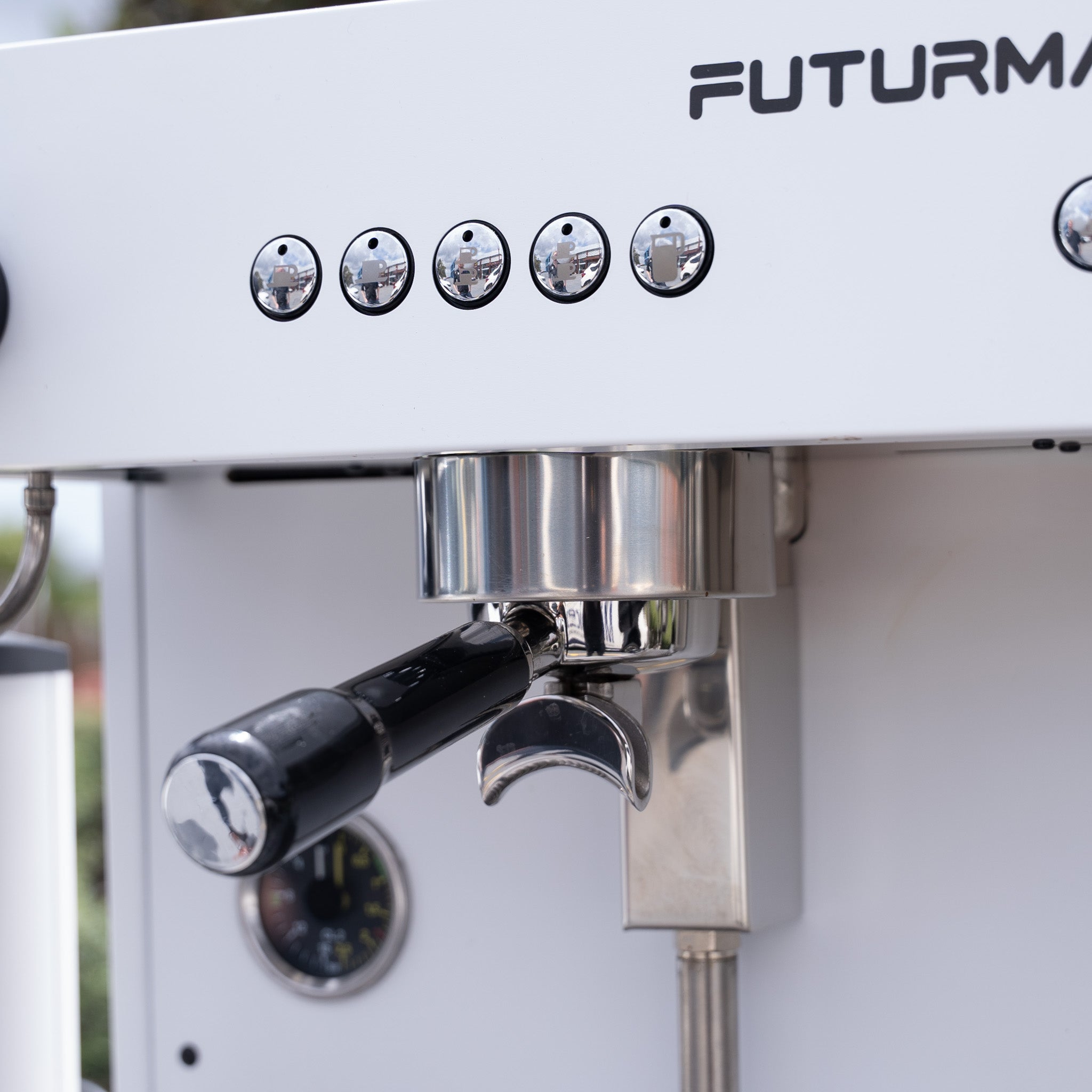White Futurmat Ottima & DIP DS-68 Grinder + Precision Accessories & Stainless Steel Coffee Cart Package