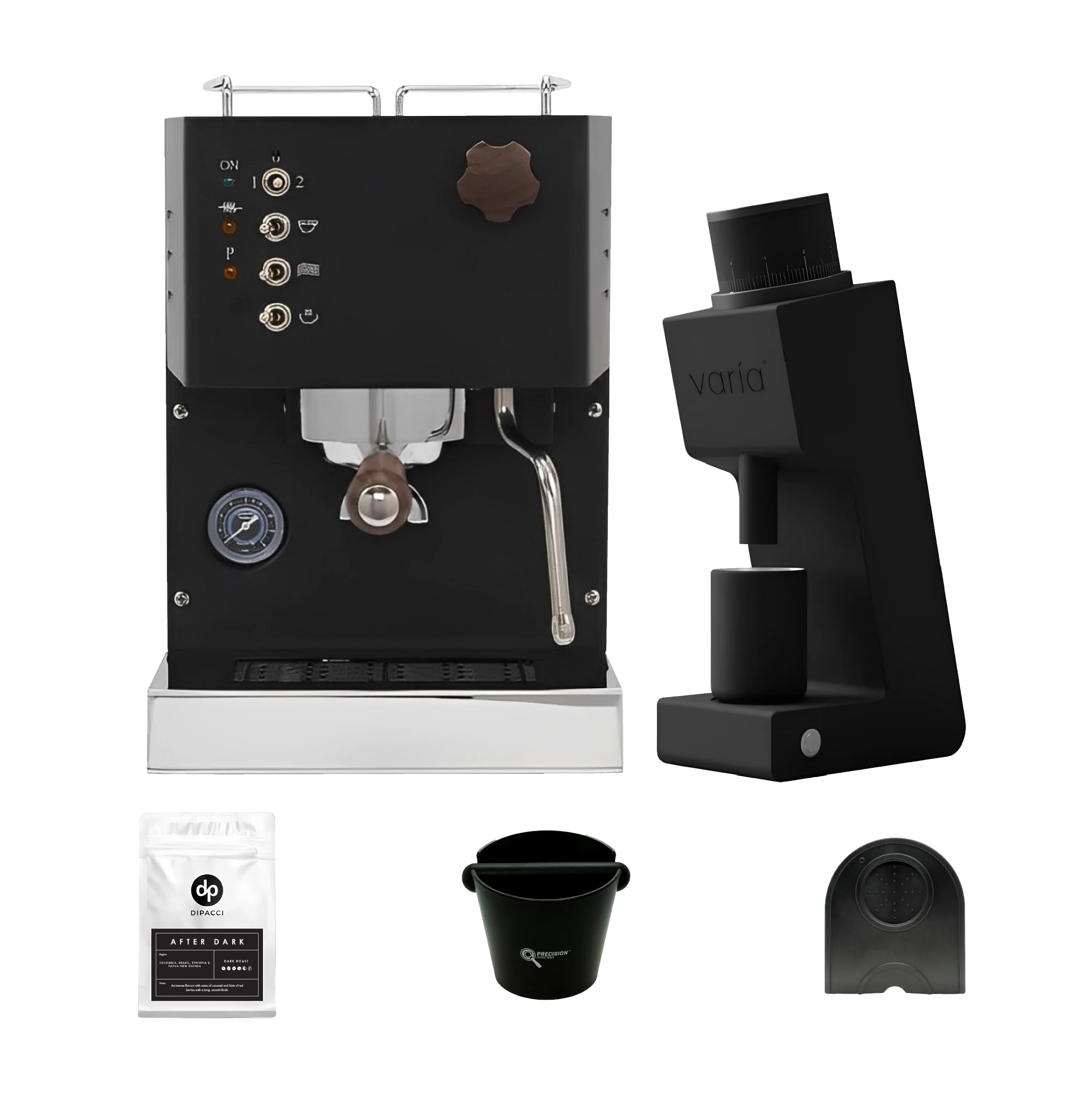 Quick Mill Pippa +  Varia VS3 Coffee Grinder Gen 2 + 250g  After Dark Blend + Precision Accessories-