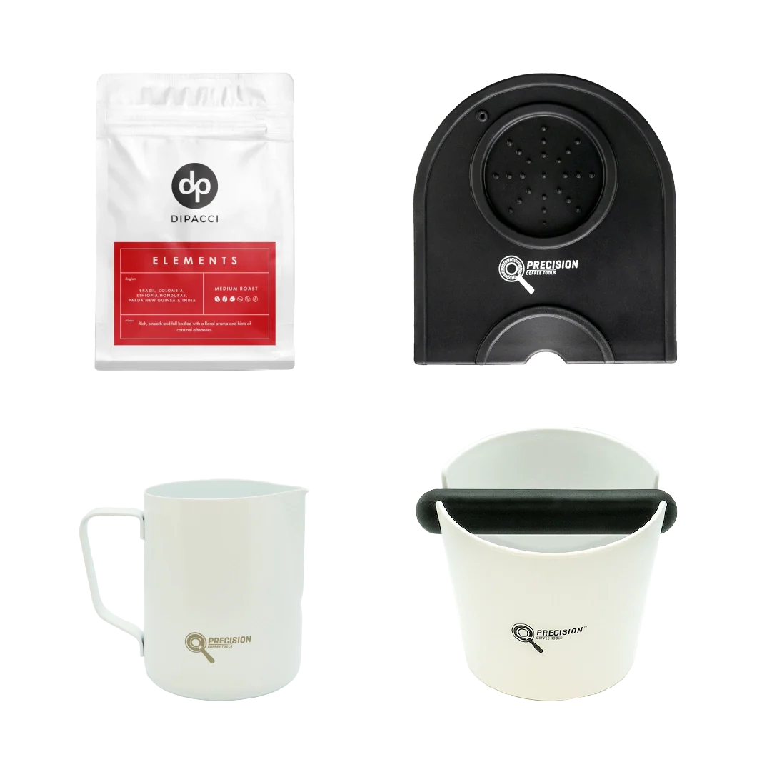 White Rancilio 2025 Silvia Bundle (Free Precision GS7 + Di Pacci Elements 250g + Precision Accessories)
