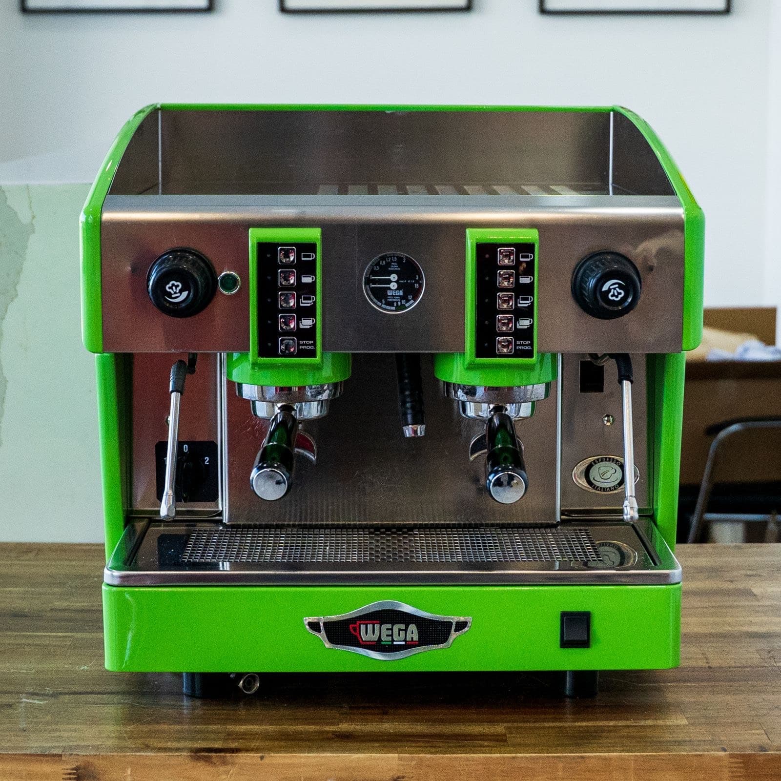Pre Loved Hulk Green Wega Atlas Compact 2 Group Coffee Machine