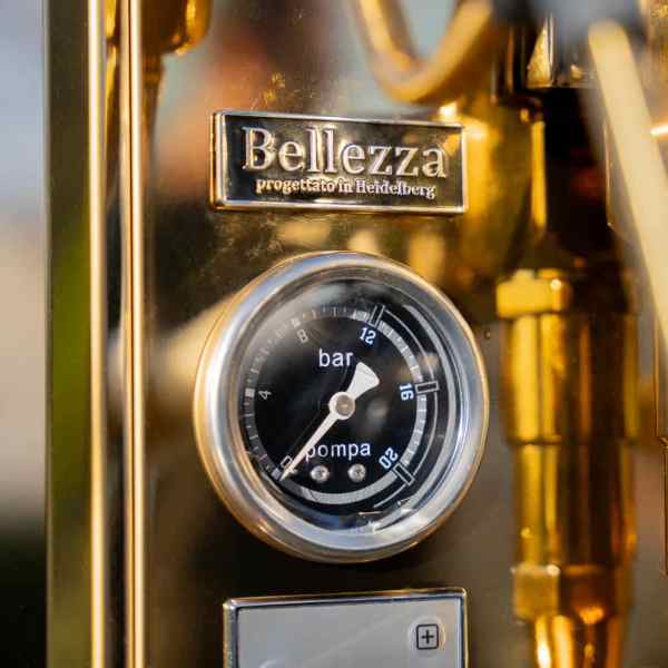 24 Cart Gold Plated Bellezza Francesca Custom Semi Commercial Coffee Machine